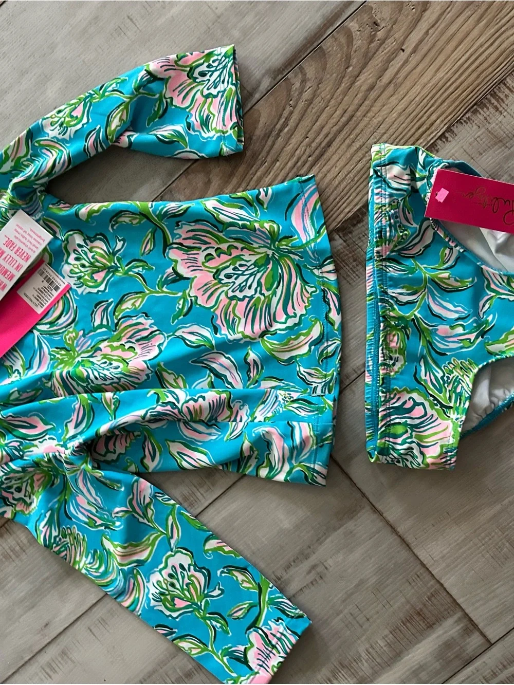 Lilly Pulitzer Turquoise Pink Green Floral Bikini Bottoms